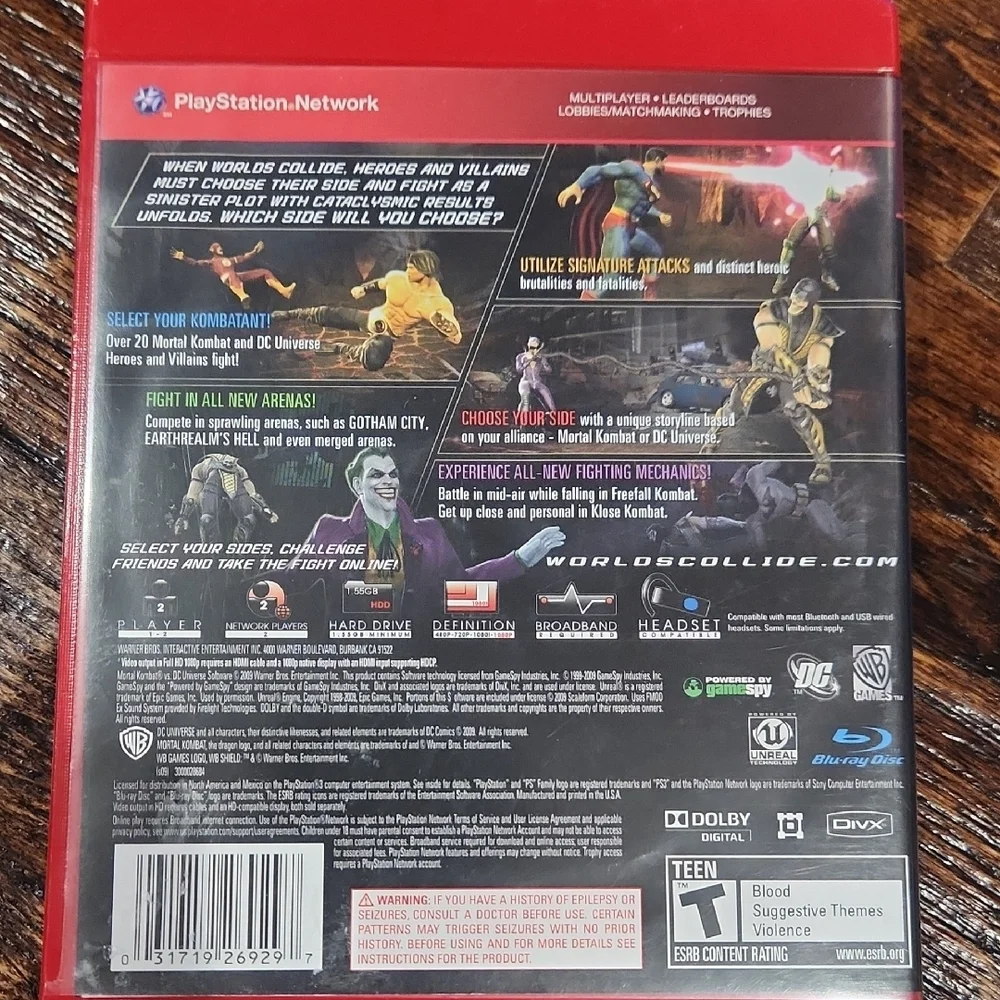 Sony PS3 Mortal Kombat vs DC Universe - Red Case